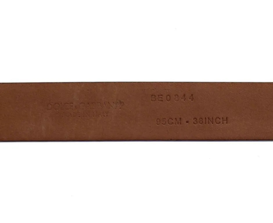 Purple Leather Logo Cintura Gürtel Belt-Dolce & Gabbana-LabelTerrace.com