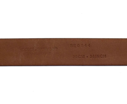 Purple Leather Logo Cintura Gürtel Belt-Dolce & Gabbana-LabelTerrace.com