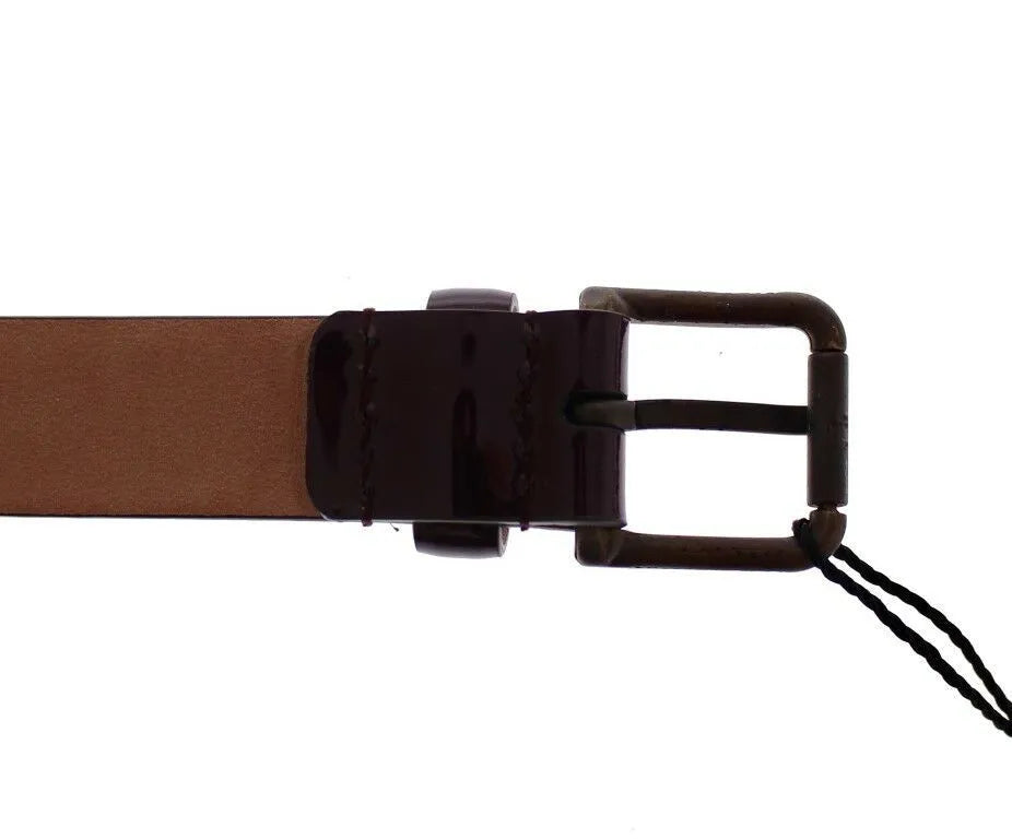 Purple Leather Logo Cintura Gürtel Belt-Dolce & Gabbana-LabelTerrace.com