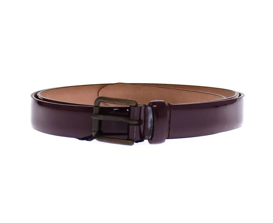 Purple Leather Logo Cintura Gürtel Belt-Dolce & Gabbana-LabelTerrace.com