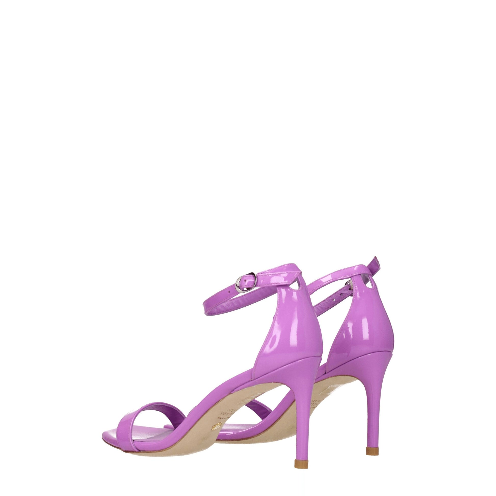 Purple Leather Stiletto Heel Sandals-Stuart Weitzman-LabelTerrace.com