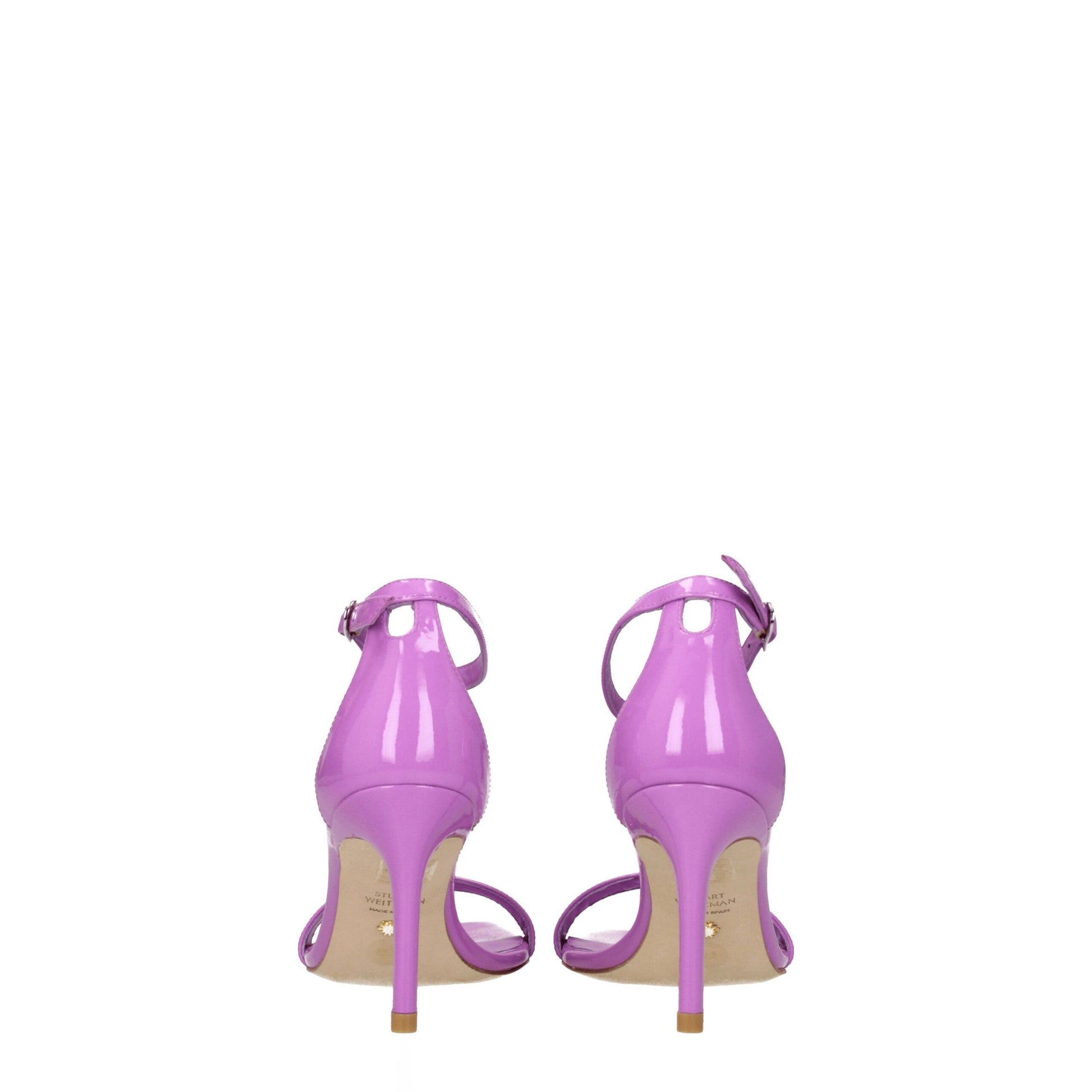 Purple Leather Stiletto Heel Sandals-Stuart Weitzman-LabelTerrace.com