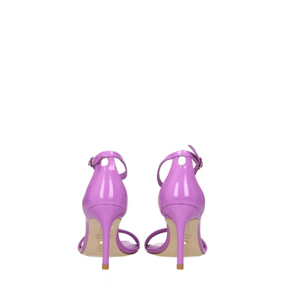 Purple Leather Stiletto Heel Sandals-Stuart Weitzman-LabelTerrace.com