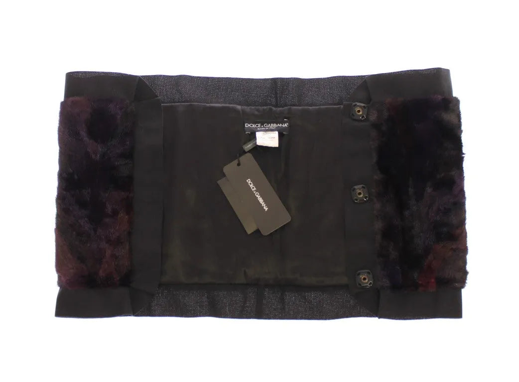 Purple MINK Fur Scarf Foulard Neck Wrap-Dolce & Gabbana-LabelTerrace.com
