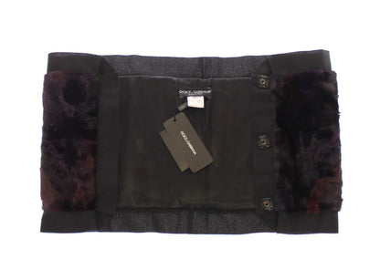 Purple MINK Fur Scarf Foulard Neck Wrap-Dolce & Gabbana-LabelTerrace.com
