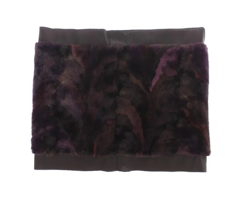 Purple MINK Fur Scarf Foulard Neck Wrap-Dolce & Gabbana-LabelTerrace.com