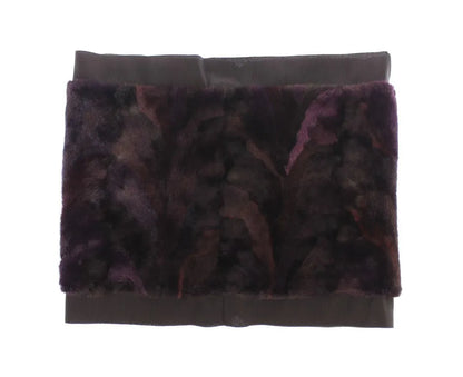 Purple MINK Fur Scarf Foulard Neck Wrap-Dolce & Gabbana-LabelTerrace.com