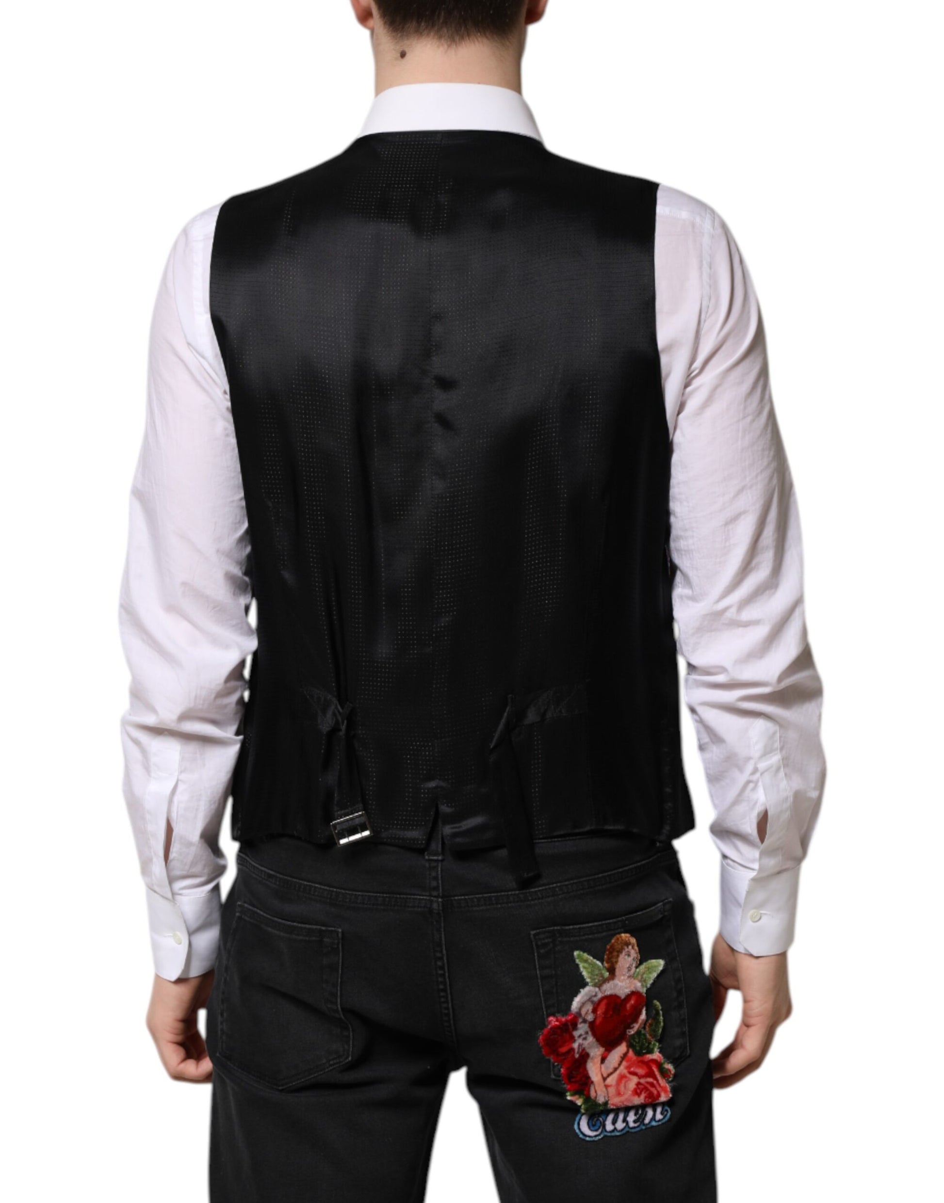 Purple Sequined Dress Formal Waistcoat Vest-Dolce & Gabbana-LabelTerrace.com