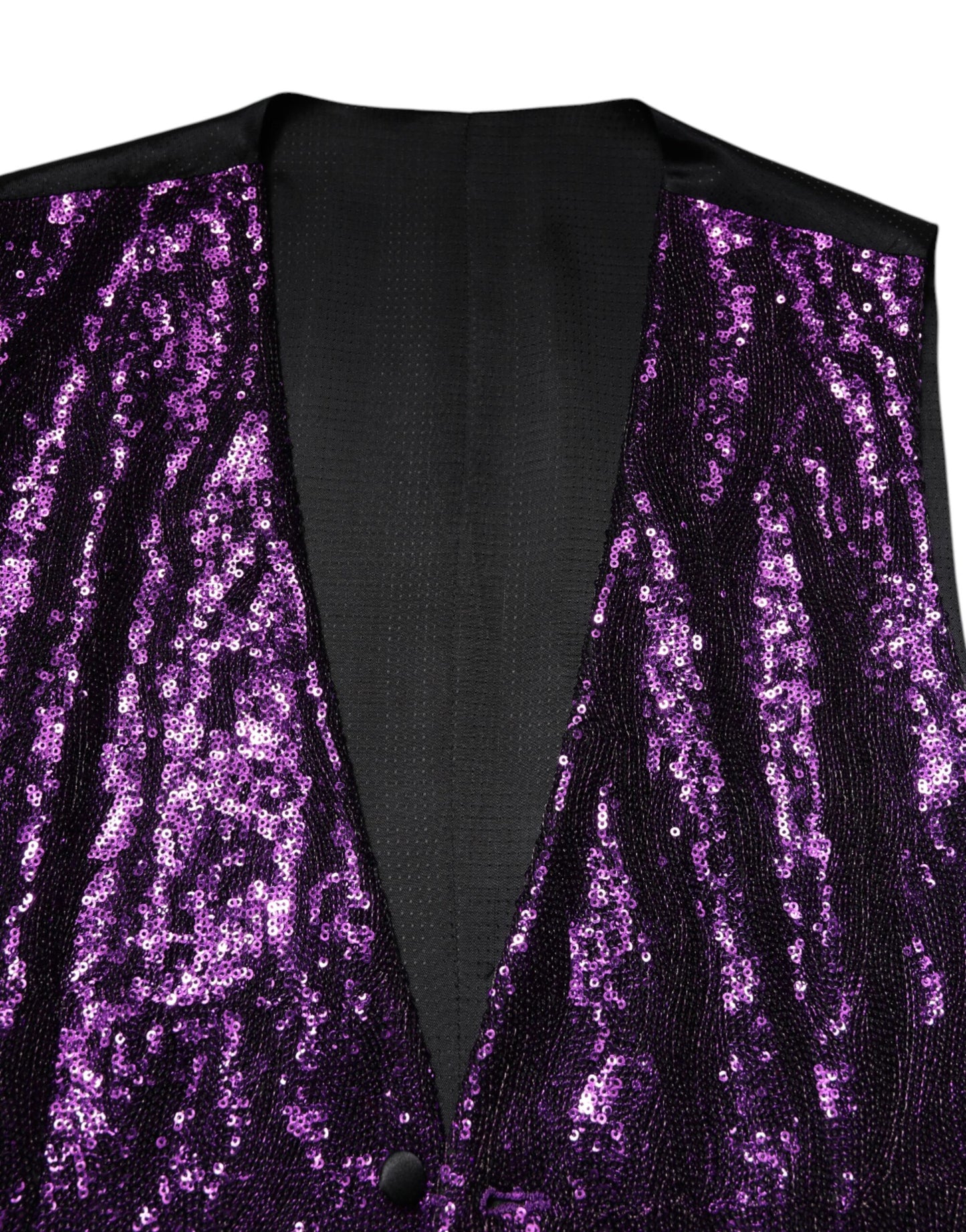 Purple Sequined Dress Formal Waistcoat Vest-Dolce & Gabbana-LabelTerrace.com