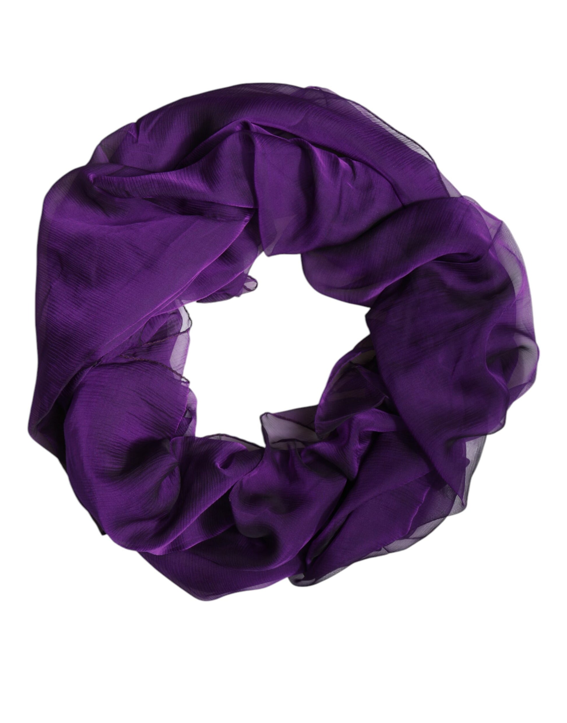 Purple Silk Rectangle Wrap Shawl Scarf-Dolce & Gabbana-LabelTerrace.com