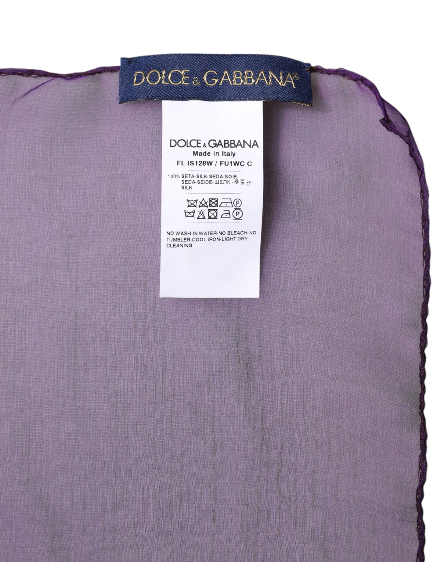 Purple Silk Rectangle Wrap Shawl Scarf-Dolce & Gabbana-LabelTerrace.com
