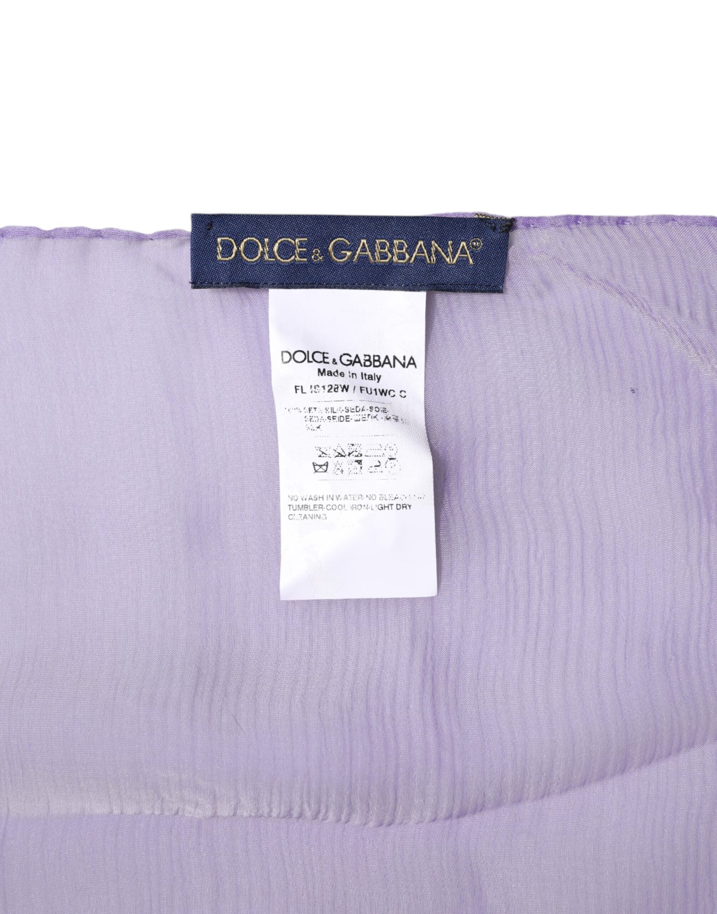 Purple Silk Rectangle Wrap Shawl Scarf-Dolce & Gabbana-LabelTerrace.com