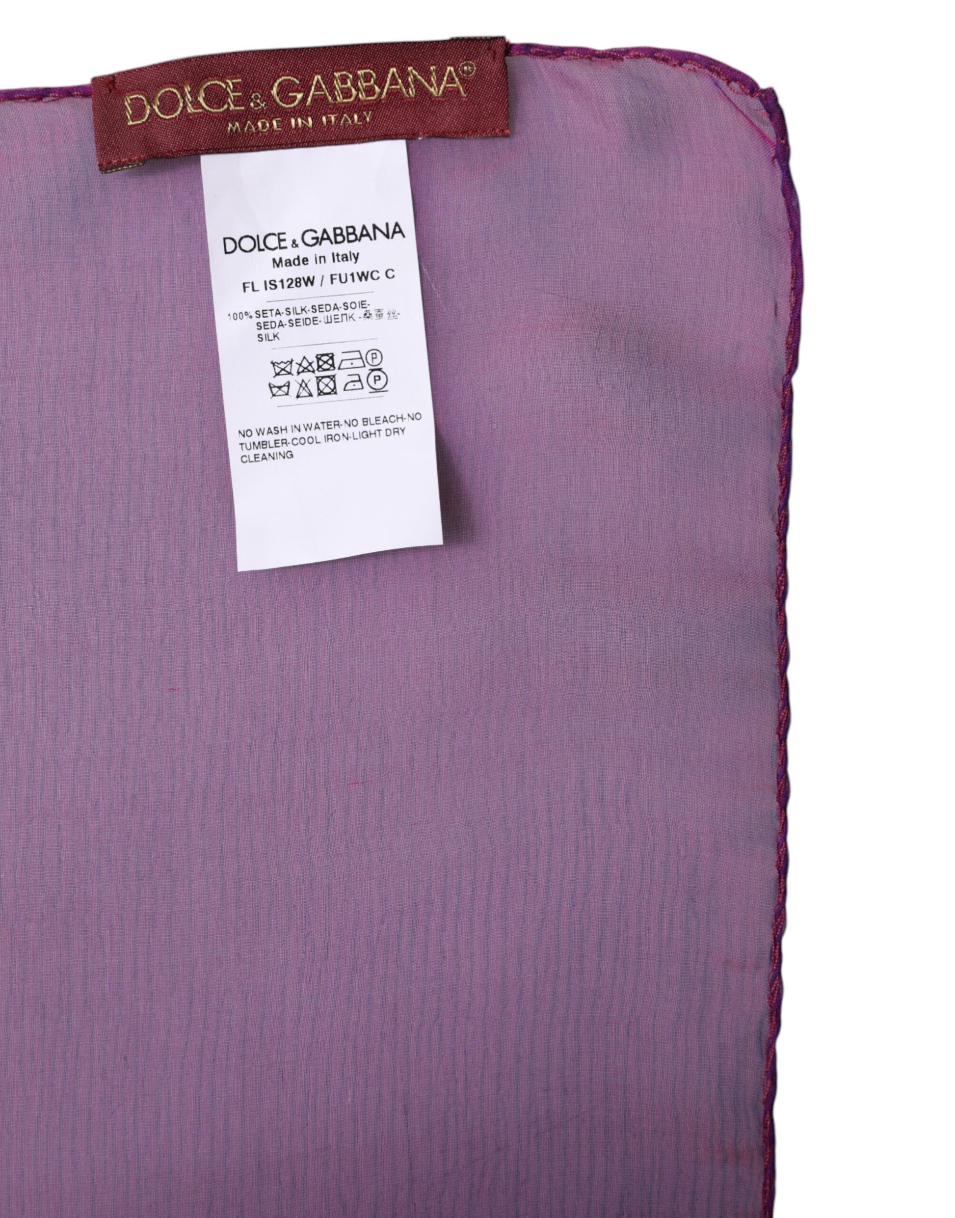 Purple Silk Rectangle Wrap Shawl Scarf-Dolce & Gabbana-LabelTerrace.com
