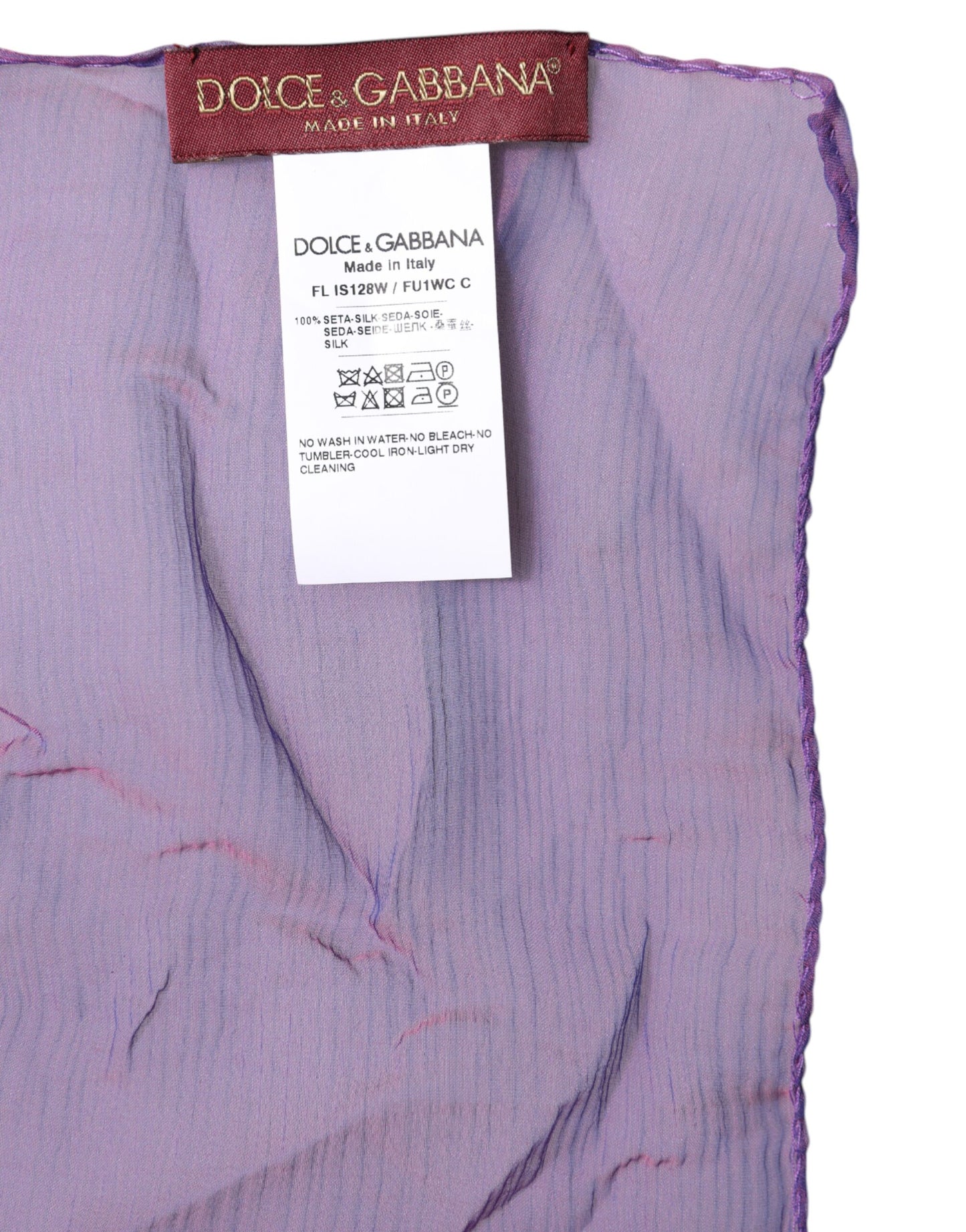 Purple Silk Rectangle Wrap Shawl Scarf-Dolce & Gabbana-LabelTerrace.com