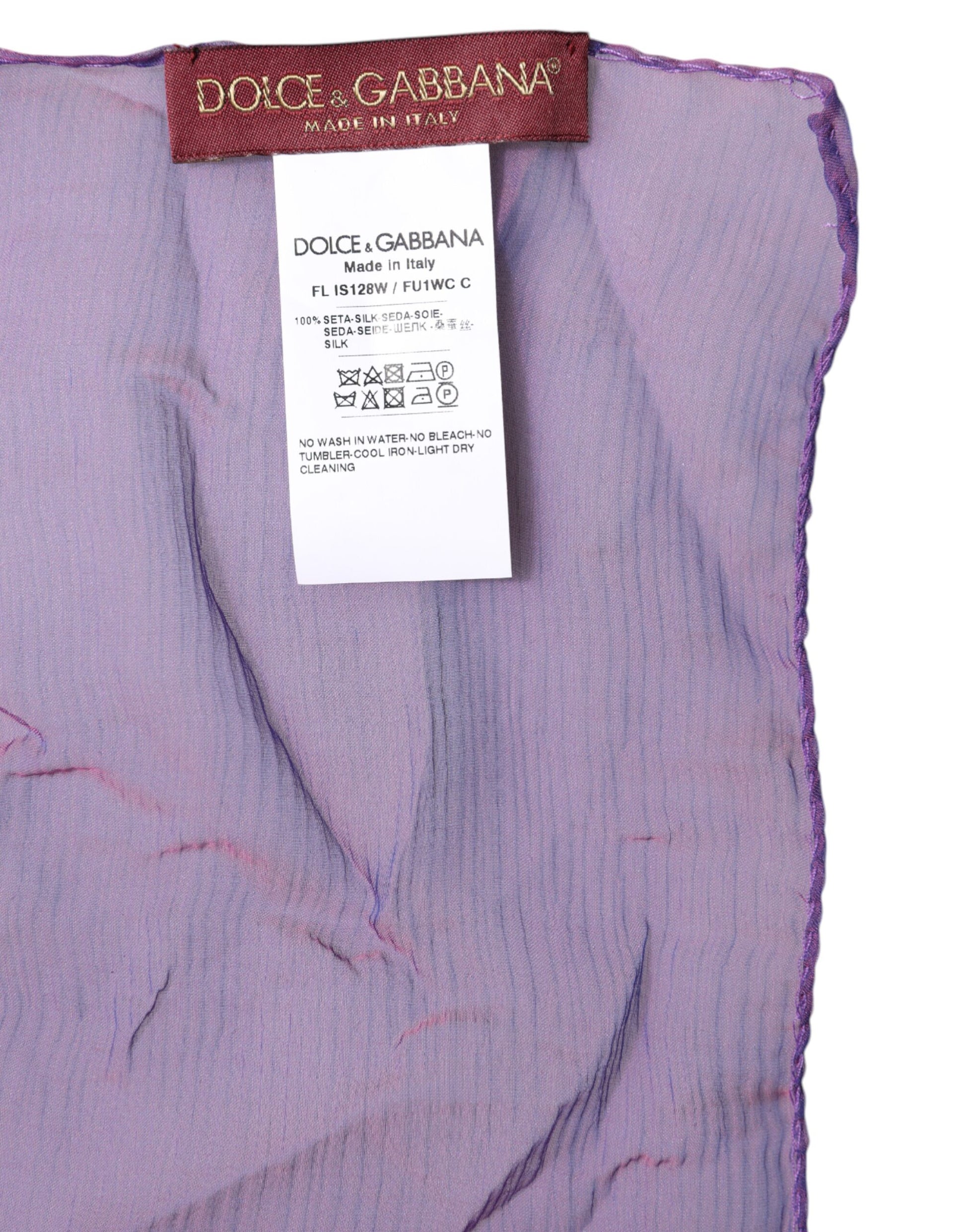 Purple Silk Rectangle Wrap Shawl Scarf-Dolce & Gabbana-LabelTerrace.com