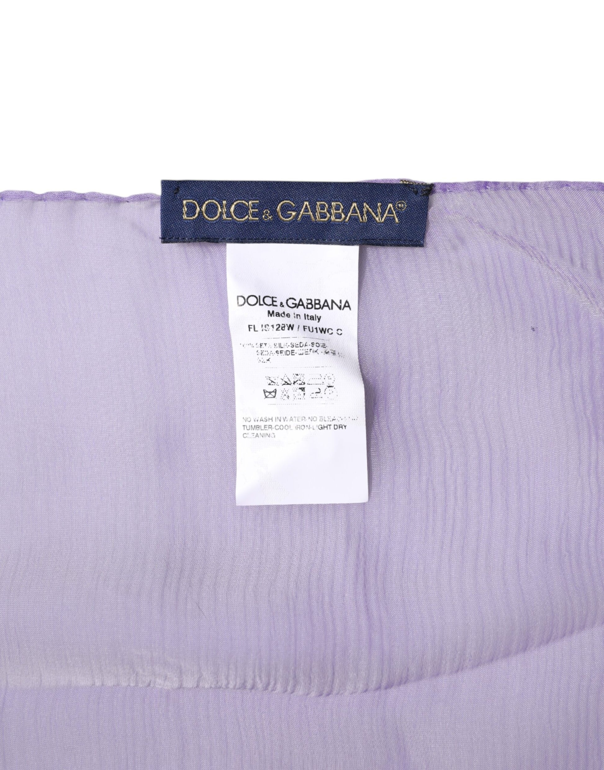 Purple Silk Rectangle Wrap Shawl Scarf-Dolce & Gabbana-LabelTerrace.com