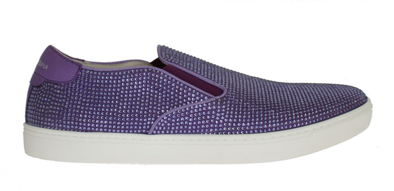 Purple Strass Canvas Logo Sneakers-Dolce & Gabbana-LabelTerrace.com