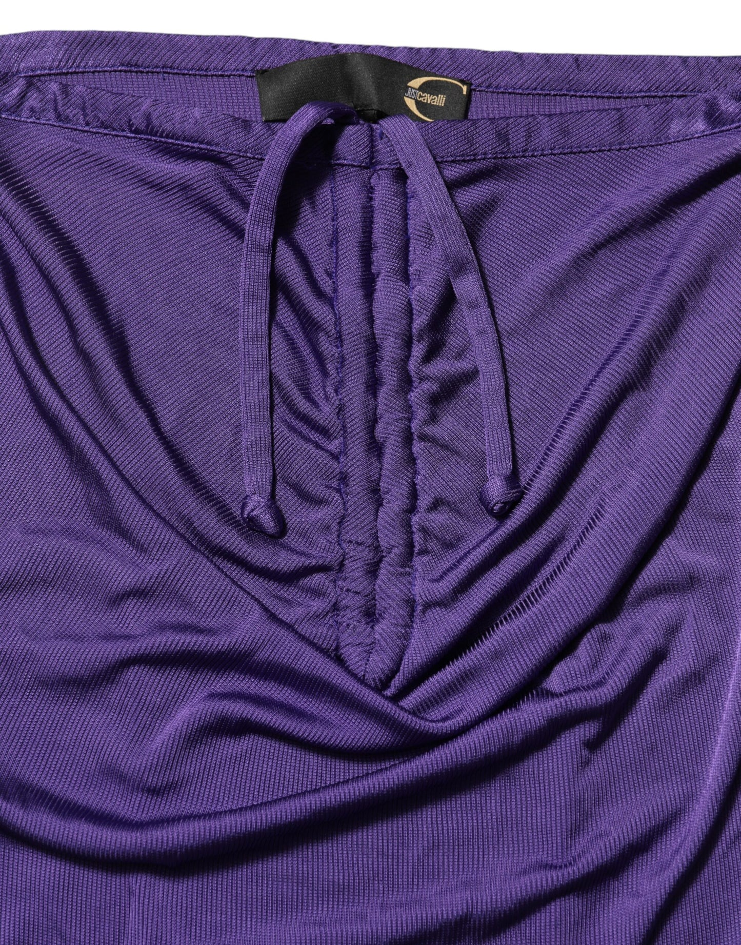 Purple Viscose Elastane Strapless Bodycon Dress