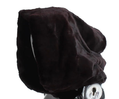 Purple Weasel Fur Crochet Hood Scarf Hat-Dolce & Gabbana-LabelTerrace.com