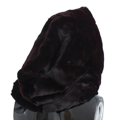 Purple Weasel Fur Crochet Hood Scarf Hat-Dolce & Gabbana-LabelTerrace.com