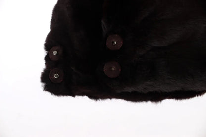 Purple Weasel Fur Crochet Hood Scarf Hat-Dolce & Gabbana-LabelTerrace.com