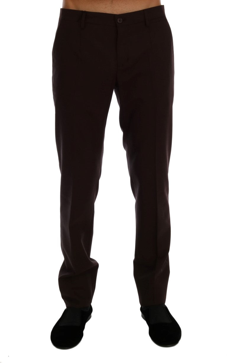 Purple Wool Stretch Formal Pants-Dolce & Gabbana-LabelTerrace.com