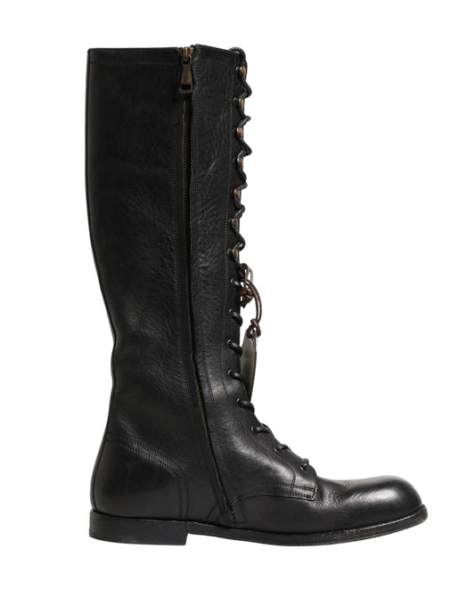 Re-Edition Black Leather Lace Up Boots Shoes