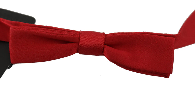 Red 100% Silk Slim Adjustable Neck Papillon Bow Tie-Dolce & Gabbana-LabelTerrace.com