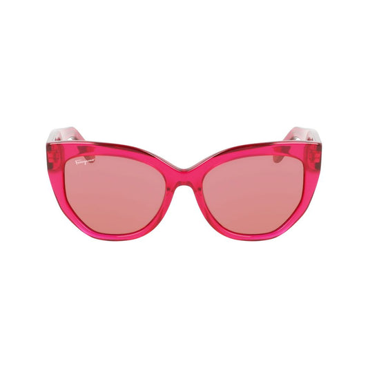 Red Acetate Sunglasses-Ferragamo-LabelTerrace.com