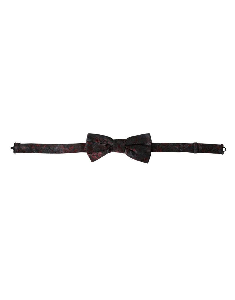 Red Black Floral Adjustable Neck Men Bow Tie-Dolce & Gabbana-LabelTerrace.com