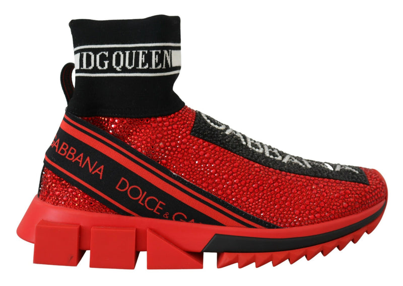 Red Bling Sorrento Sneakers Socks Shoes-Dolce & Gabbana-LabelTerrace.com