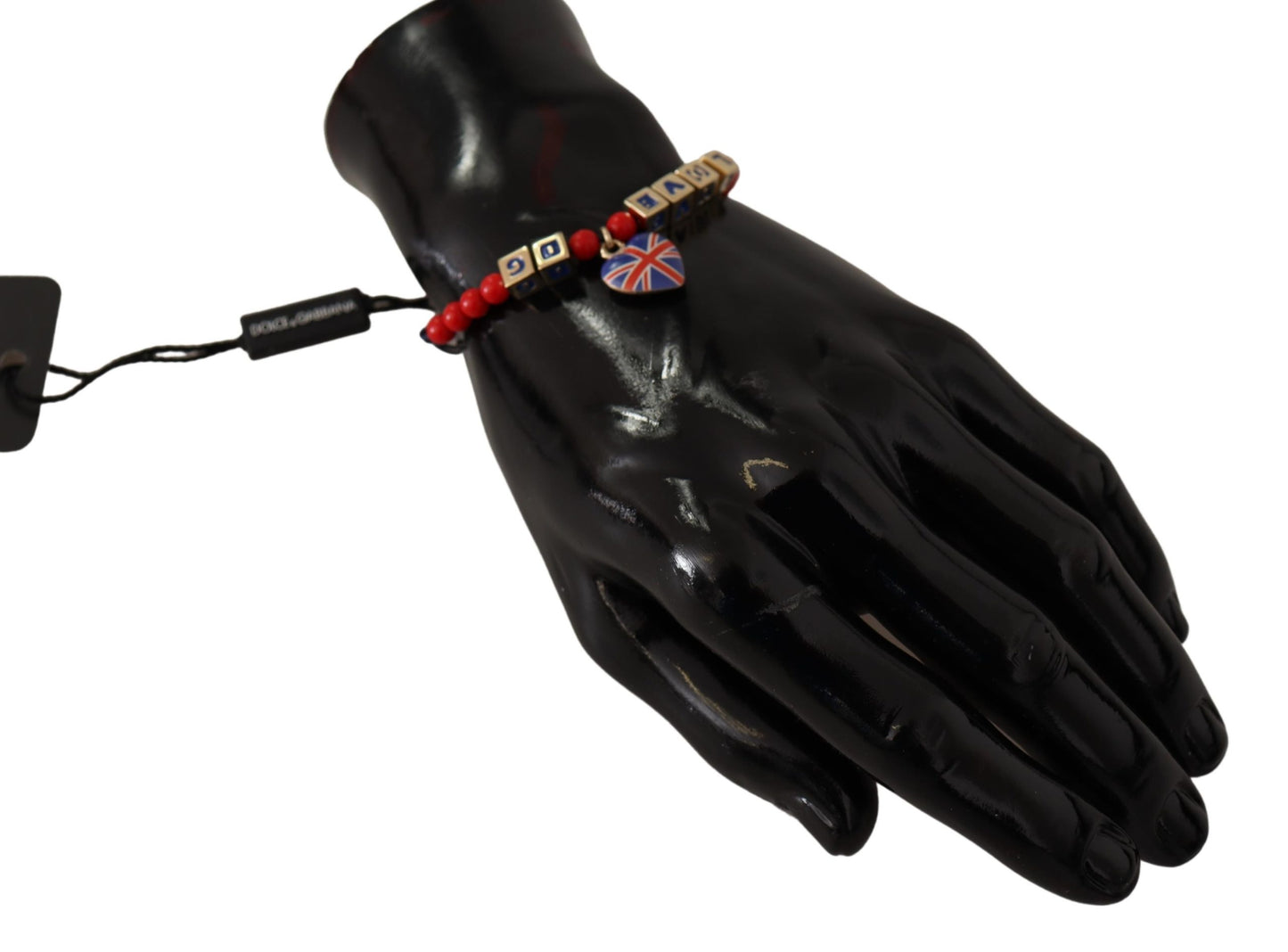 Red Blue Beaded DG LOVES LONDON Flag Branded Bracelet-Dolce & Gabbana-LabelTerrace.com