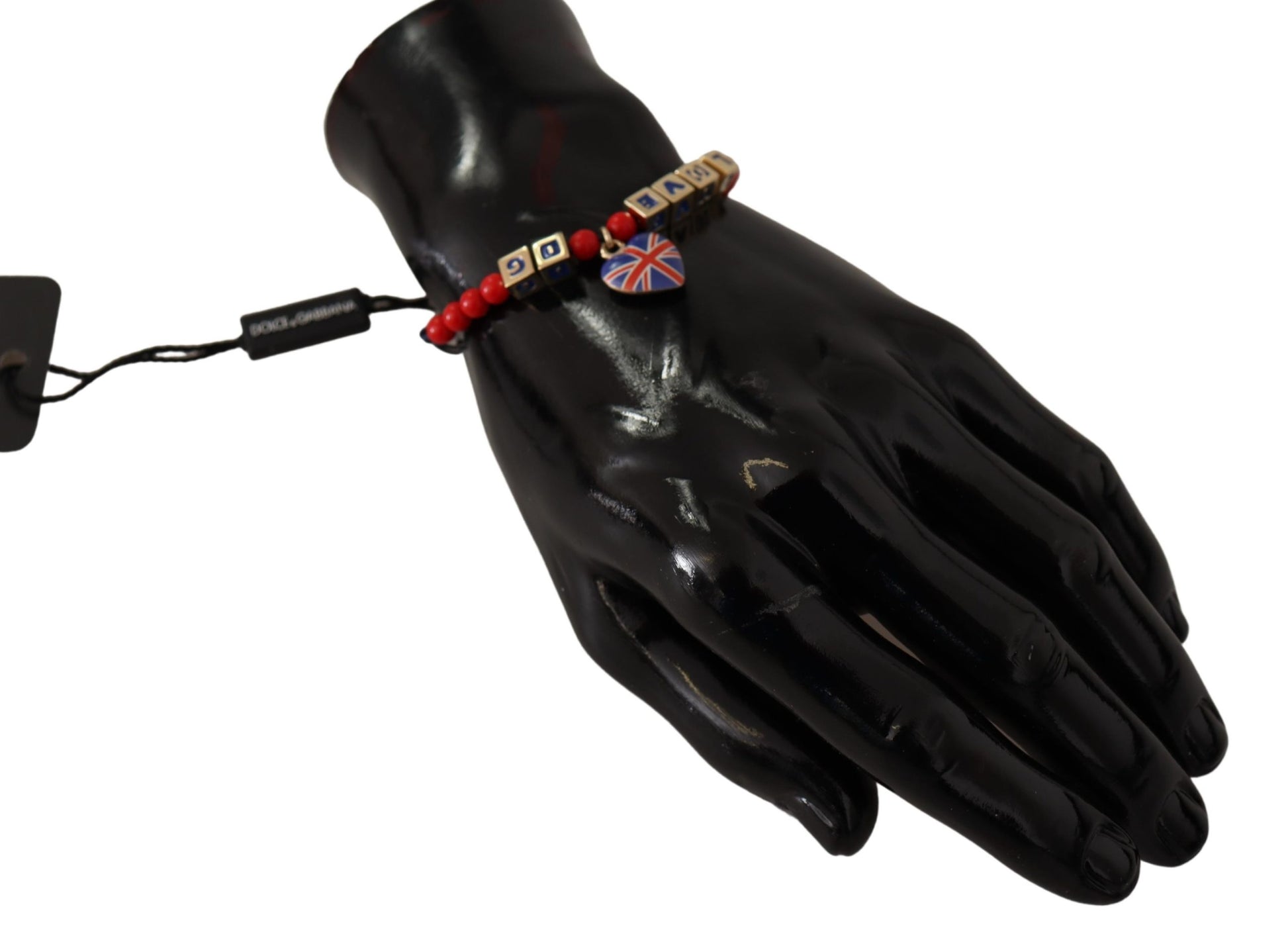 Red Blue Beaded DG LOVES LONDON Flag Branded Bracelet-Dolce & Gabbana-LabelTerrace.com