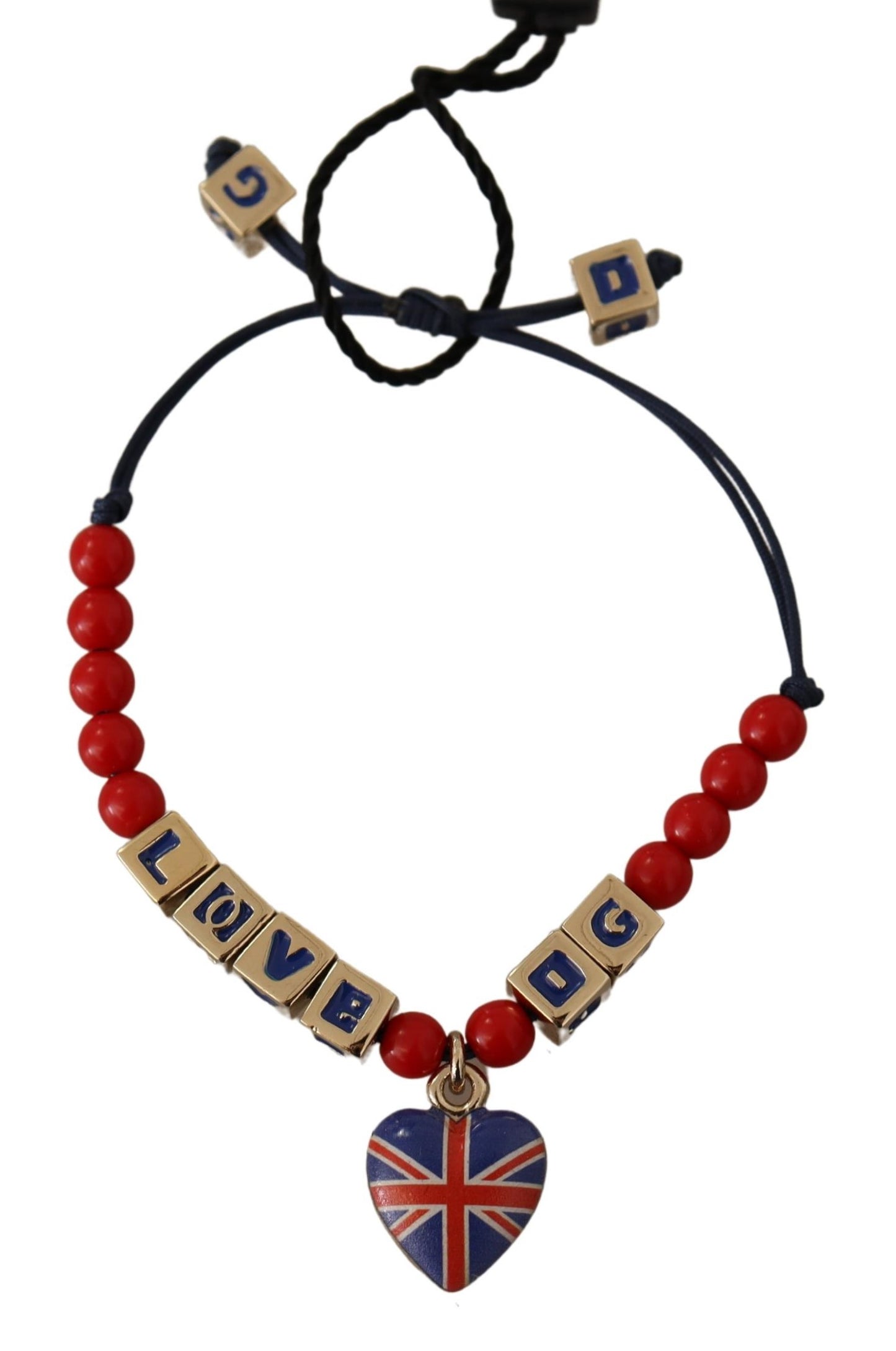 Red Blue Beaded DG LOVES LONDON Flag Branded Bracelet-Dolce & Gabbana-LabelTerrace.com