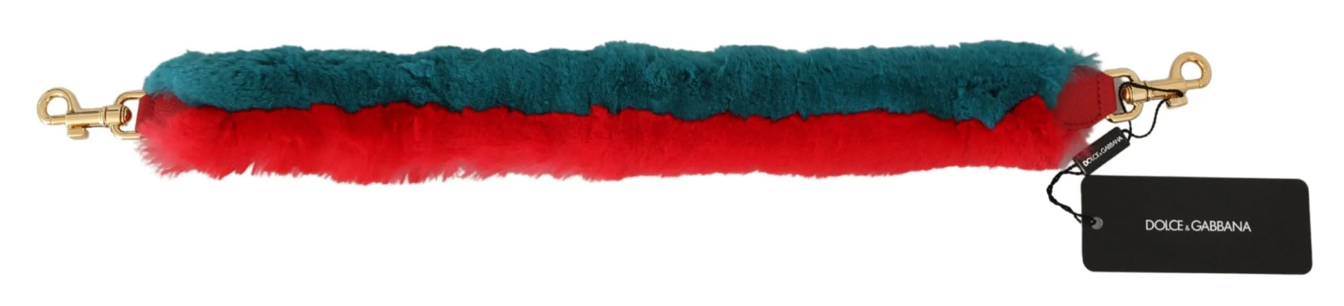 Red Blue Rabbit Fur Leather Shoulder Strap-Dolce & Gabbana-LabelTerrace.com