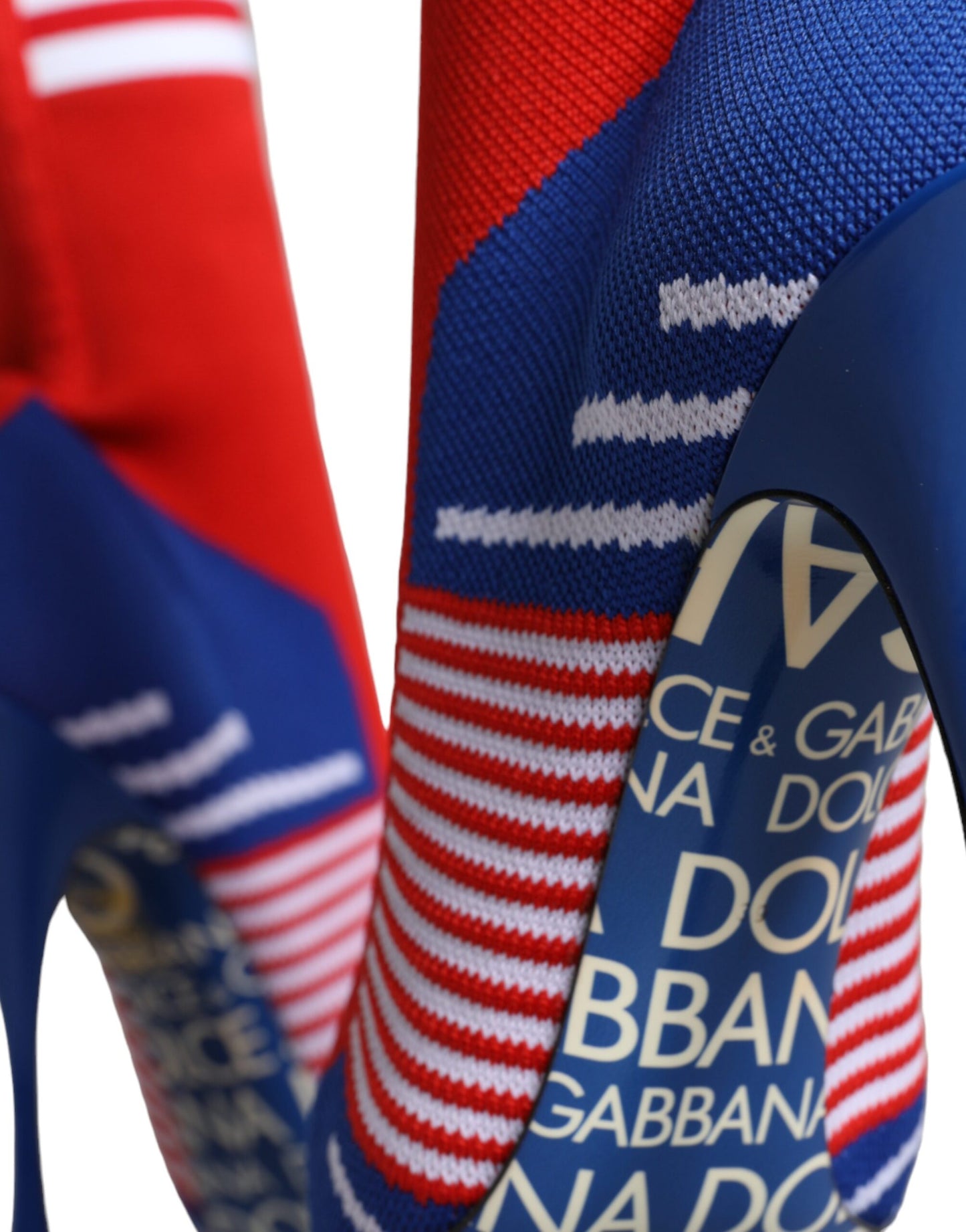 Red Blue Stretch Sock Style Ankle Boots Logo Shoes-Dolce & Gabbana-LabelTerrace.com