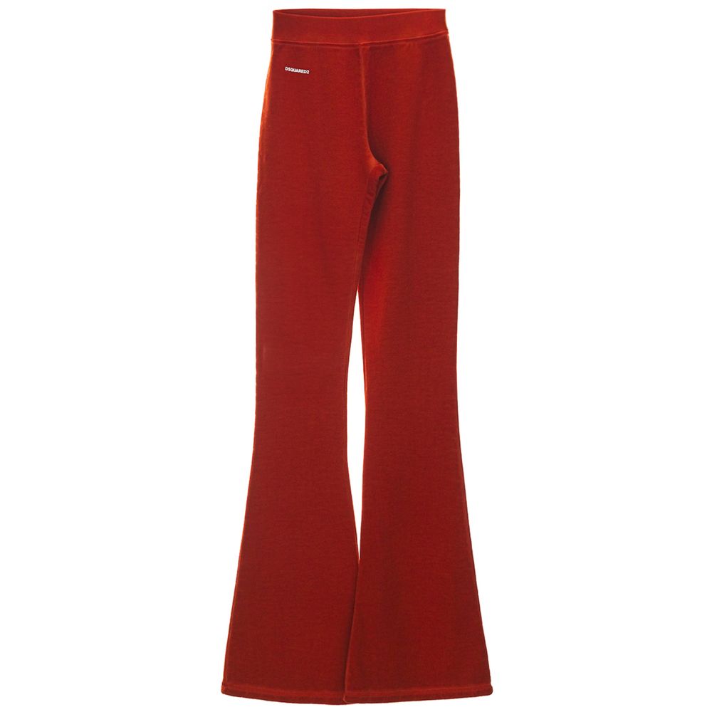 Red Cotton Flared Pant-Dsquared²-LabelTerrace.com