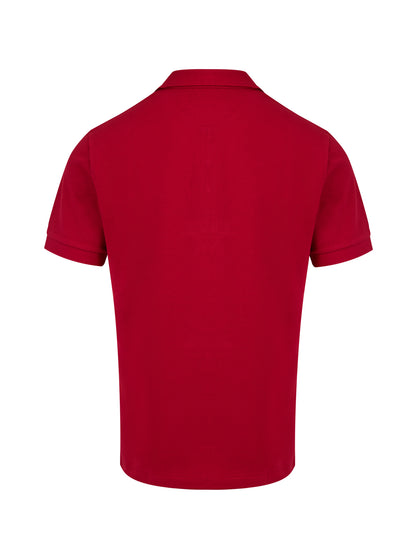 Red Cotton Collared Polo Shirt-Burberry-LabelTerrace.com