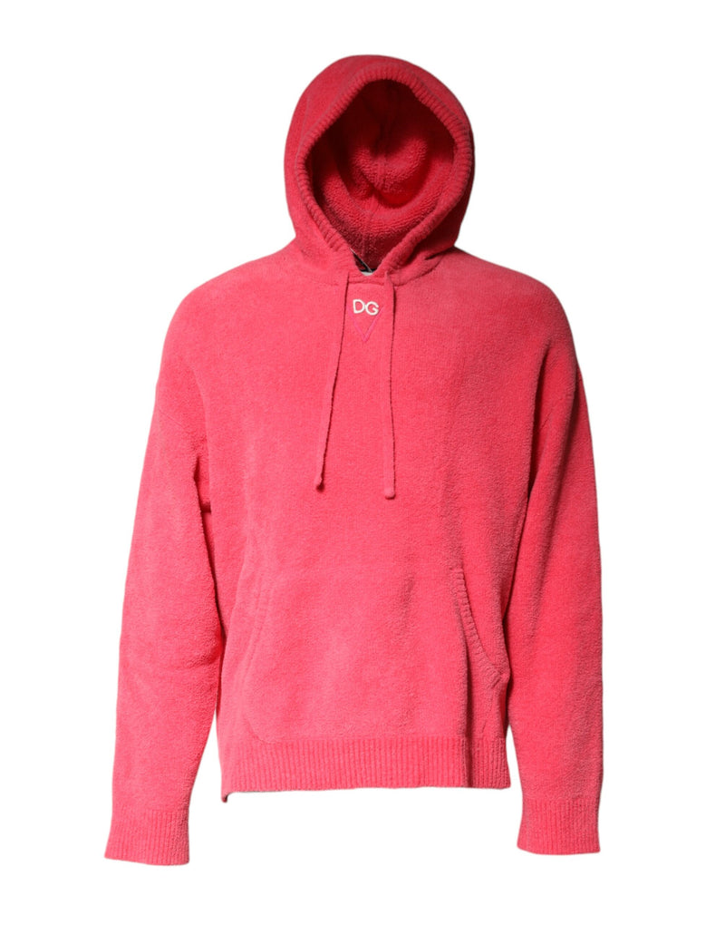 Red Cotton Knit Hooded Men Pullover Sweater-Dolce & Gabbana-LabelTerrace.com