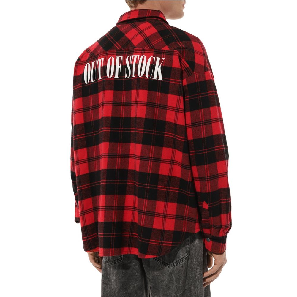 Red Cotton Men Jacket-Diego Venturino-LabelTerrace.com