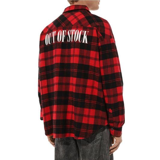 Red Cotton Men Jacket-Diego Venturino-LabelTerrace.com