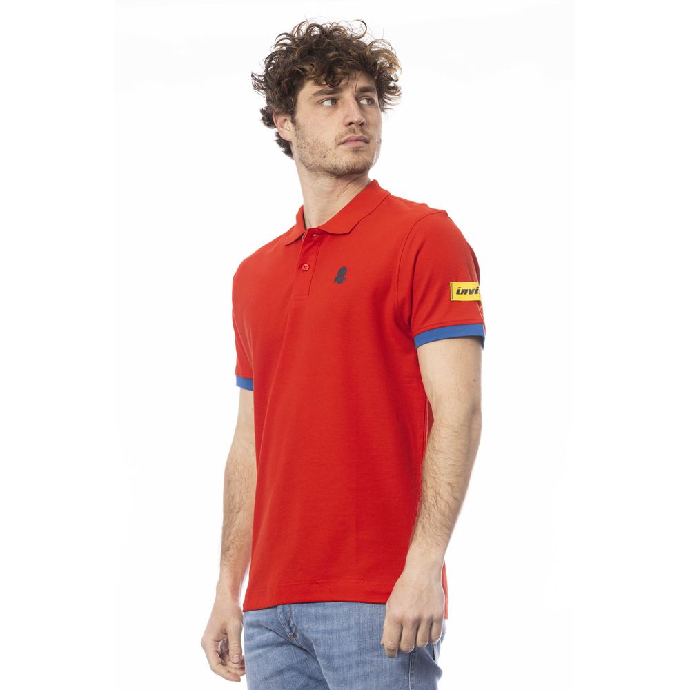 Red Cotton Men Polo Shirt-Invicta-LabelTerrace.com