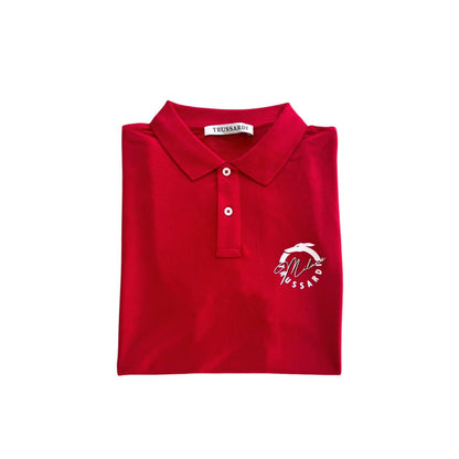 Red Cotton Men Polo Shirt-Trussardi Beachwear-LabelTerrace.com