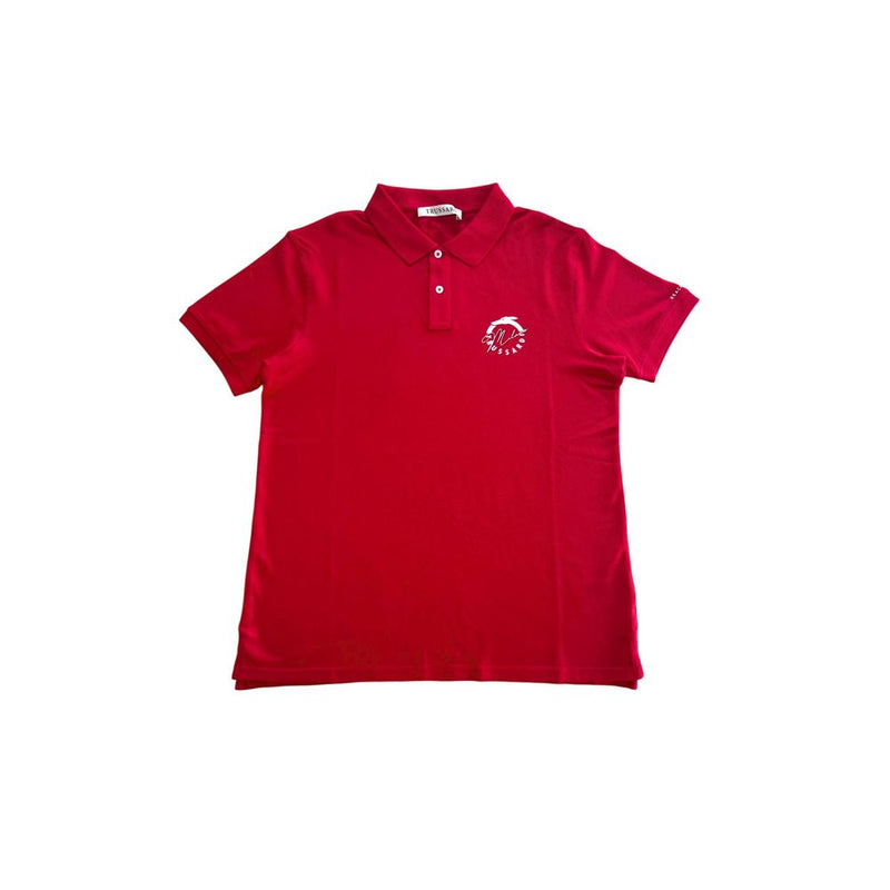 Red Cotton Men Polo Shirt-Trussardi Beachwear-LabelTerrace.com