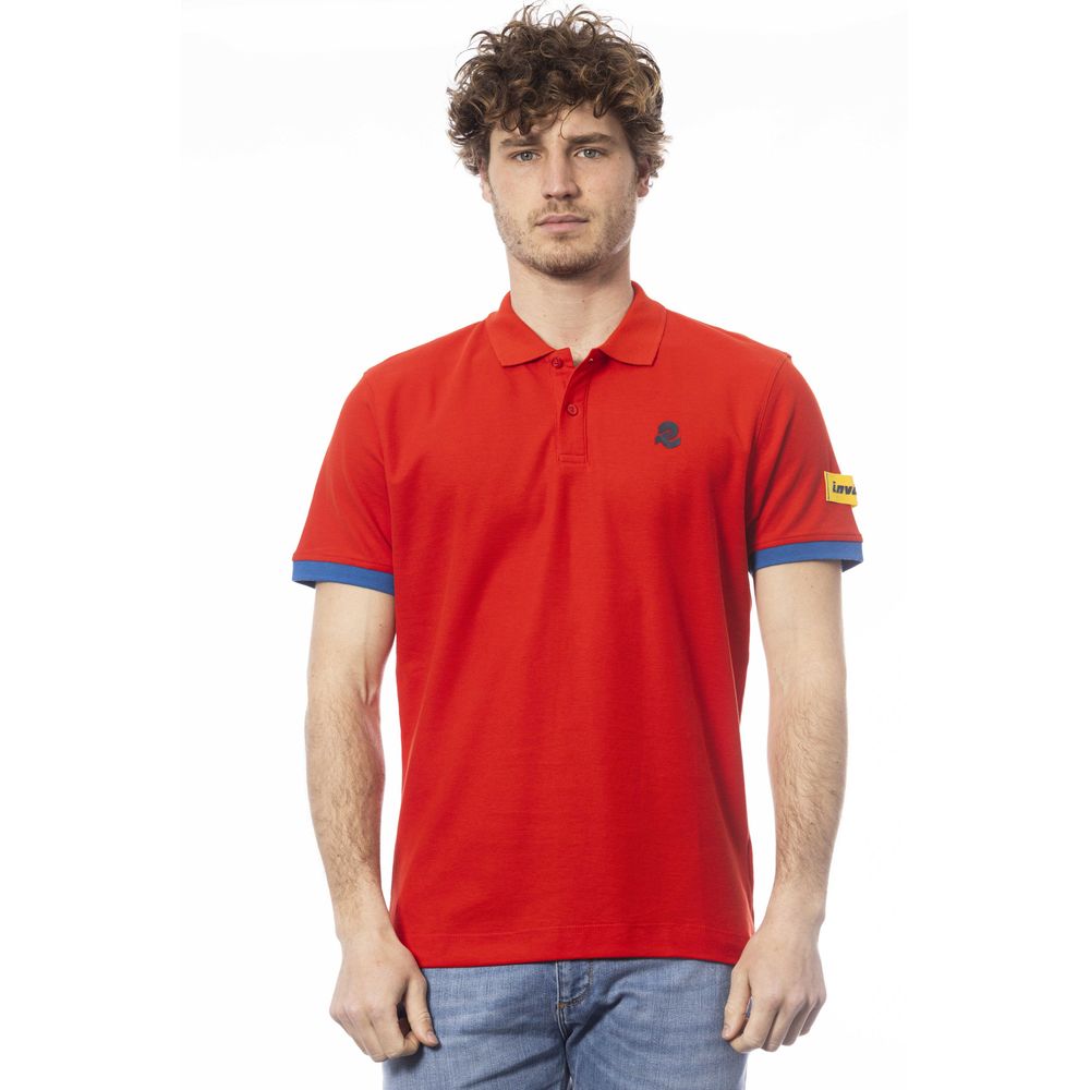 Red Cotton Men Polo Shirt-Invicta-LabelTerrace.com