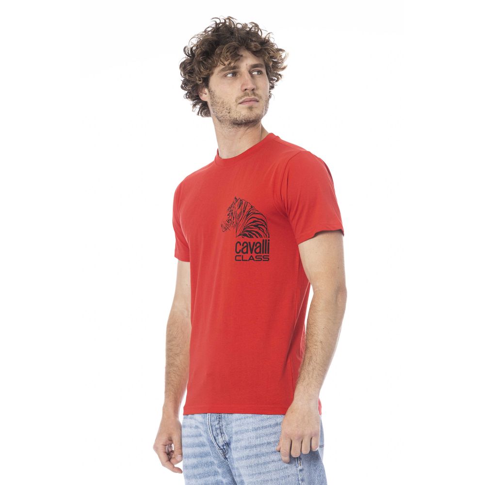 Red Cotton Men T-Shirt-Cavalli Class-LabelTerrace.com