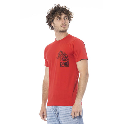 Red Cotton Men T-Shirt-Cavalli Class-LabelTerrace.com