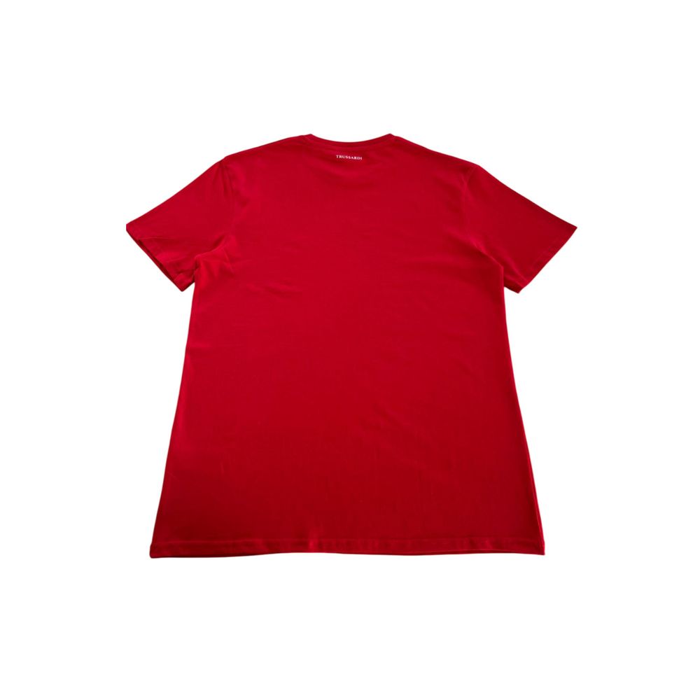 "Red Cotton Men T-Shirt"-Trussardi Beachwear-LabelTerrace.com