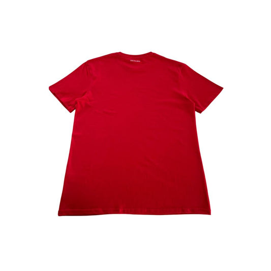 "Red Cotton Men T-Shirt"-Trussardi Beachwear-LabelTerrace.com