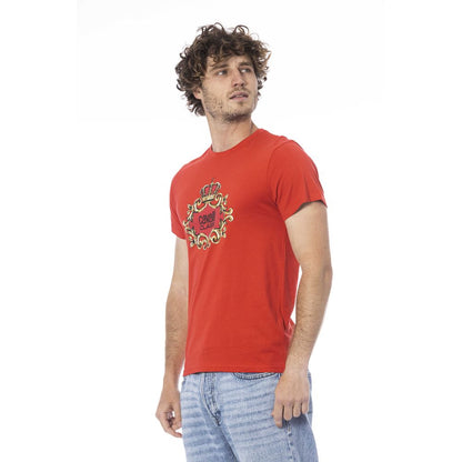 Red Cotton Men T-Shirt-Cavalli Class-LabelTerrace.com